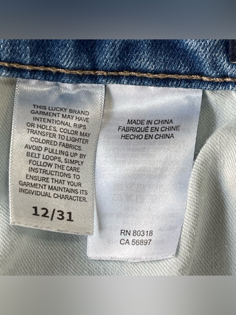 Lucky Brand Women's Size 12 Midi Rise Straight Leg Jeans Light Blue - Picture 14 of 16